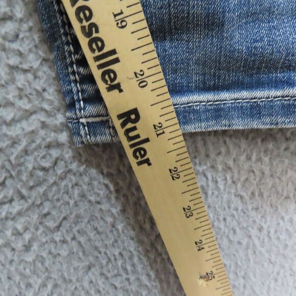 Miss Me Capri Jeans 26 Blue Embellished Bling Pockets Mid Rise Cuffed Denim - Picture 10 of 14